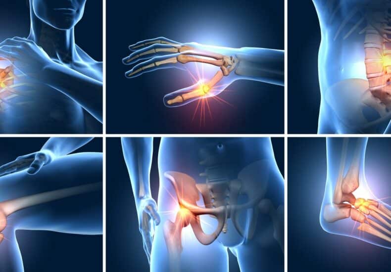 6 zones de possible douleurs articulaires